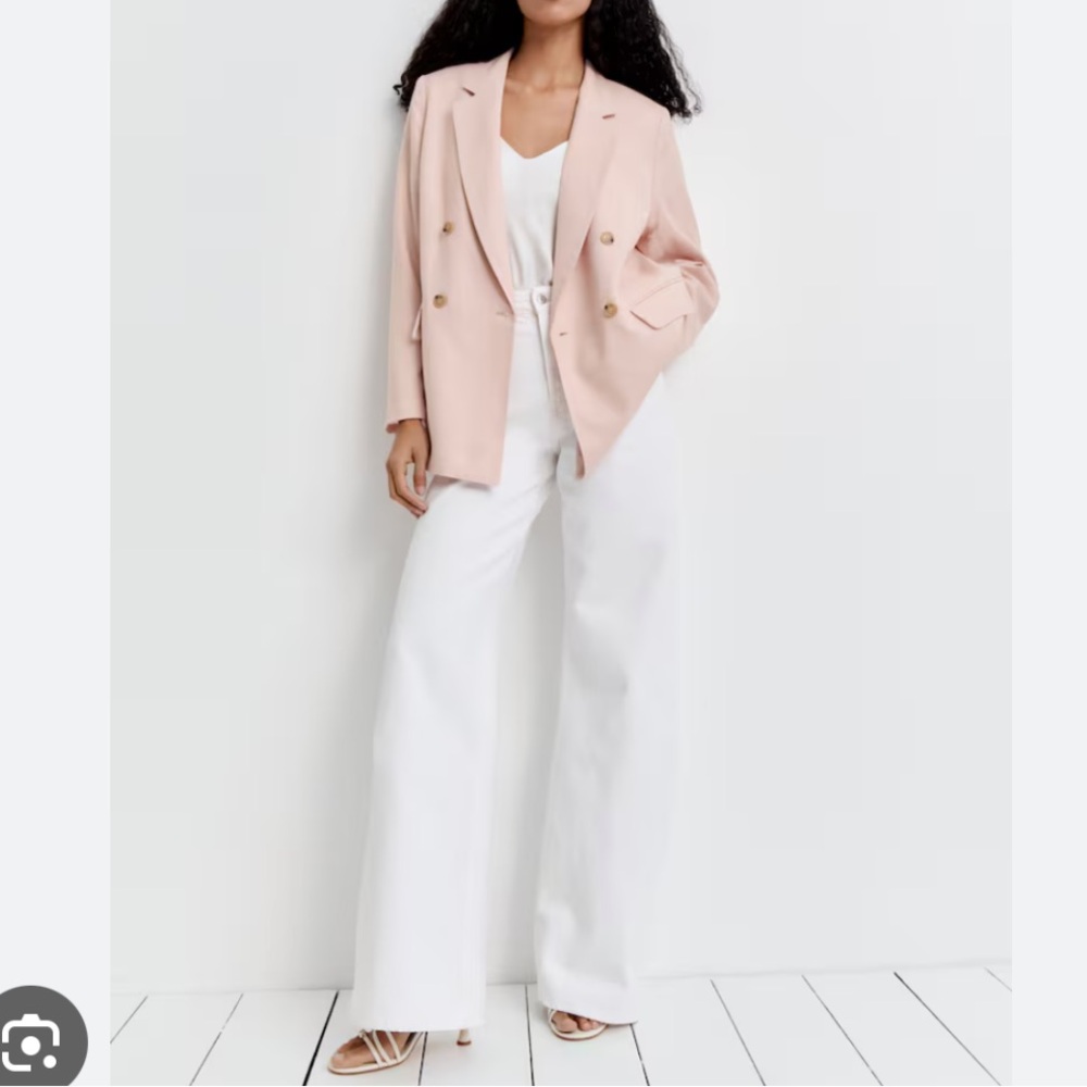 H&M Blush Pink Linen Blazer